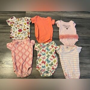 Set of 6 girl onesies and tee